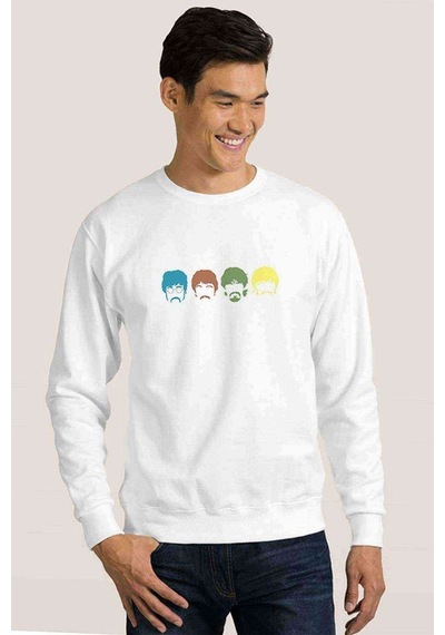 The Beatles Android Metal Rock Music Baskılı Beyaz Erkek Sweat (528410107)