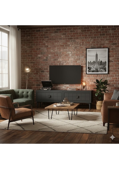 Tsa1201a - Yuka Tv Stand Antrasit 120cm Beyaz