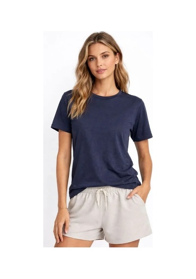 Vexor Osy Modal Yumuşak Dokulu Kumaş Bisiklet Yaka T-shirt - İndigo
