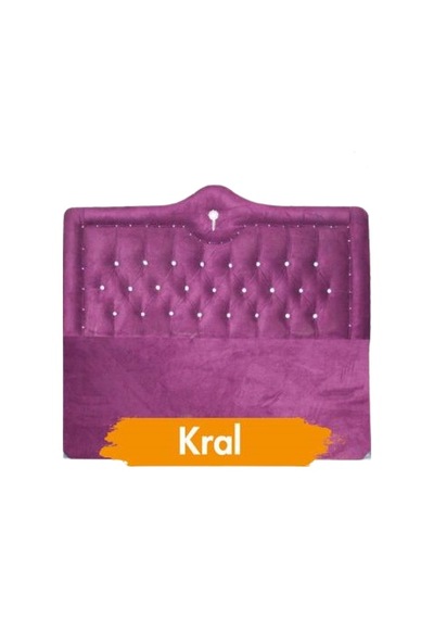 Başlık ALC Kral Model 90 Cm Kapitone Baby Face Mor Kumaş Döşeme El Yapım