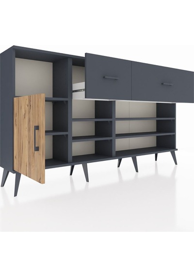 Arges Konsol 6 Raflı 2 Çekmeceli Tek Kapaklı 176x30x99 Antrasit-çam/antrasit Atlas Çam/antrasıt - Antrasıt Arges Konsol 6 Raflı 2 Çekmeceli Tek Kapaklı 176x30x99 Antrasit-çam/antrasit Atlas Çam/antrasıt - Antrasıt