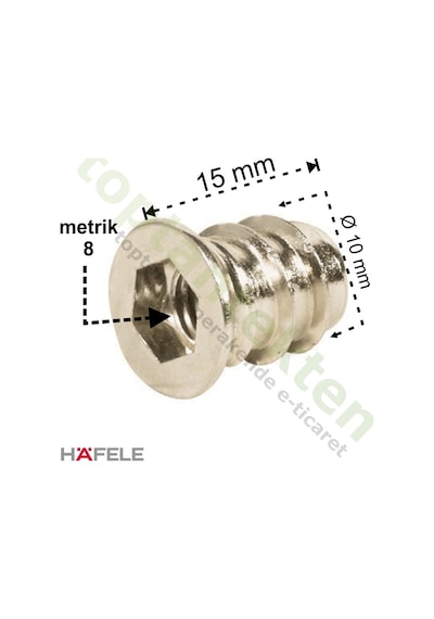 Hafele Dübel Çelik Sarı Havşa Başlı M8X15Mm