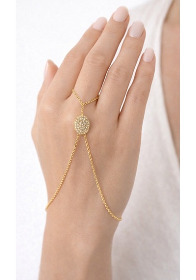 Yuvarlak Figürlü Gold Zirkon Şahmeran Çok Renkli