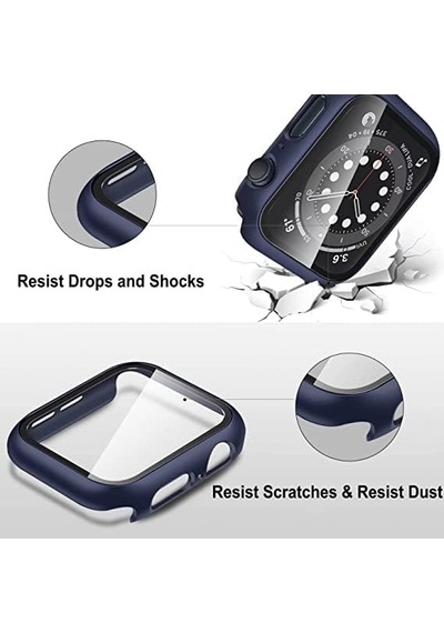 Apple Watch 1/2/3/4/5/6 Seri 38 Mm Ekran Koruyucu Ve Kılıf Bir Arada Tam Koruma Lacivert Çok Renkli Apple Watch 1/2/3/4/5/6 Seri 38 Mm Ekran Koruyucu Ve Kılıf Bir Arada Tam Koruma Lacivert Çok Renkli