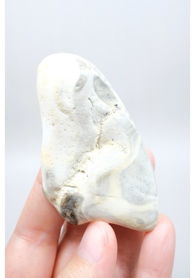Toz Gri Merlinit Serbest Form Numune - Dumlu Gri Ve Krem Dendritik Opal