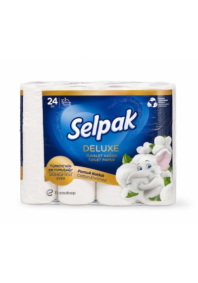 Selpak Deluxe Tuvalet Kağıdı Pamuk Katkılı 24 Lü