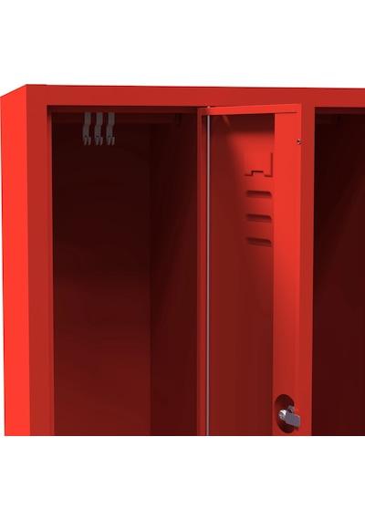 Metal Soyunma Dolabı 6 Kişilik İşçi Soyunma Dolabı Kırmızı