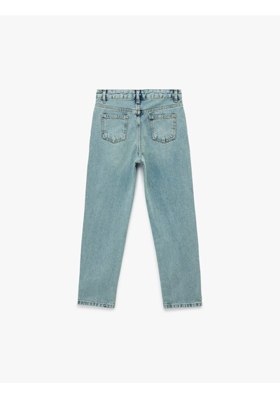 Koton Dantel Detaylı Pamuklu Mom Fit Denim Pantolon Orta İndigo 6skg40077ad İndigo Koton Dantel Detaylı Pamuklu Mom Fit Denim Pantolon Orta İndigo 6skg40077ad İndigo