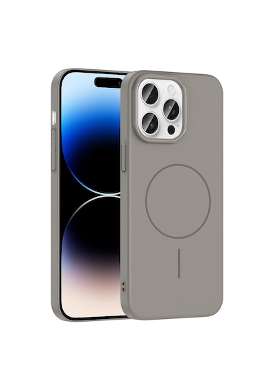 Apple iPhone Uyumlu 14 Pro Max Kılıf İnce Magsafe Kamera Yükseltili Yumuşak Silikon Pazarplus Lacivert