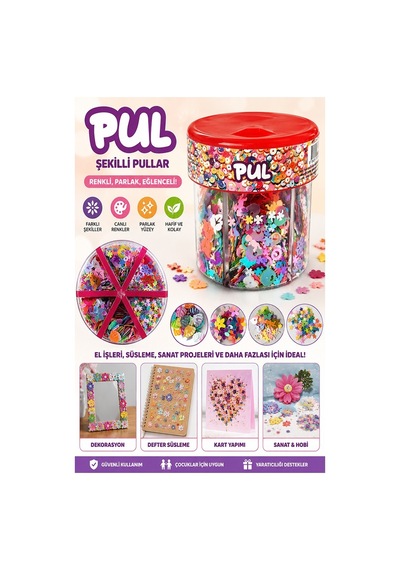 Karışık Şekilli Elişi Pulu Standlı 6 Model 90gr 1 Paket Fixpoint Parlak Pul Okul Sınıf Etkinlik Resim Dekarasyon Hobi Kırmızı