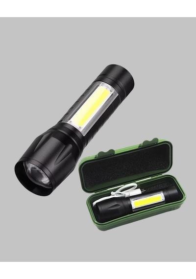 4 - 456 - Mod Şarjlı Işıldak Ultra Güçlü Cree Led Su Geçirmez - Csmo-tex - Alüminyum Gövde Çok Renkli
