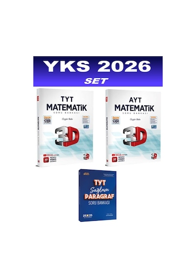 2026 Tyt Ayt Matematik Soru Bankası Seti 3d Yayınları Paragraf Soru Hediye