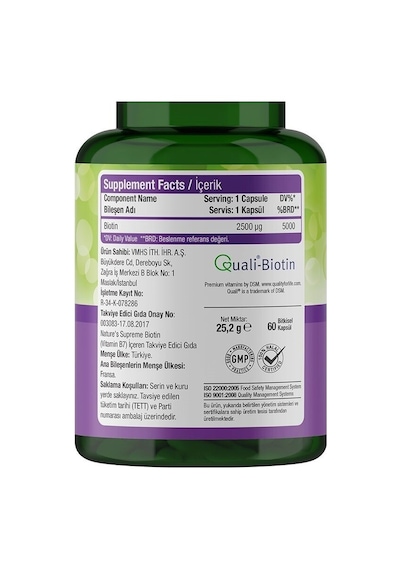Natures Supreme Biotin 2500 Mcg 60 Kapsül Aromasiz