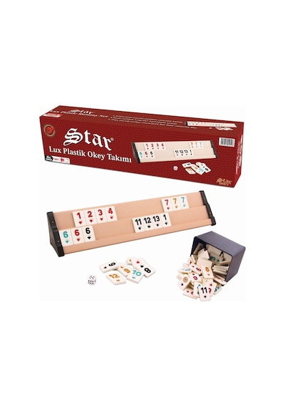 Star Okey Takımı Lüks Plastik Koyu Bej 1010983