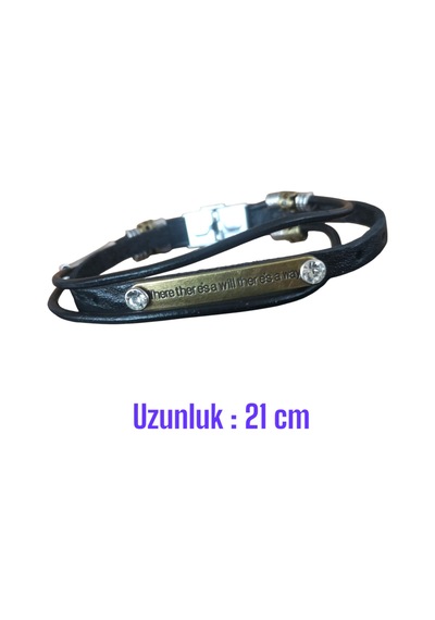 Yıwusu Erkek Vintage Tarzı Gerçek Deri Dokuma Çok Katmanlı Bilezik Siyah