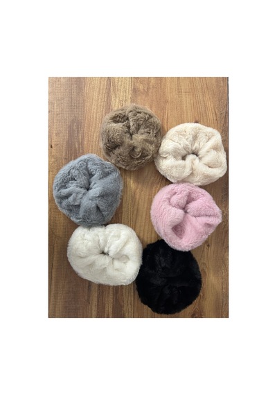 Düz Renk Peluş Lastik Toka Gri - 790144688 Gri