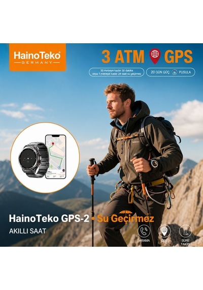 Hainoteko GPS-2 Akıllı Saat + 3 Kordonlu (Distribütör Garantili)