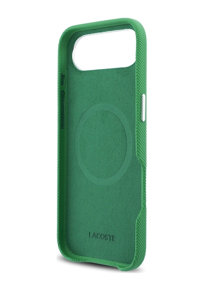 Apple iPhone 17 Air Kılıf Lacoste Lisanslı M-safe Uyumlu Pvc Pike Desenli İkonik Timsah Logolu Kapak Yeşil