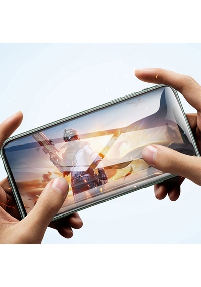 Apple Uyumlu   iPhone 11 Pro Max Green Light Göz Korumalı Full Ekran Koruyucu Siyah