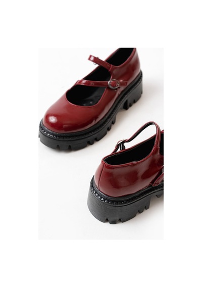 868-756 Bordo Rugan Günlük Yüksek Tabanlı Loafer Ayakkabı Bordo