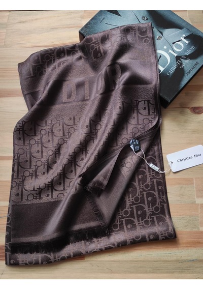 Miorel Scarfs Cd Desen Kaşmir İpek Şal Scarfs Cashmere Shawl Hijab Yeni Sezon Acı kahve