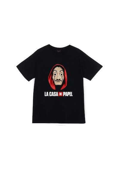 Stoned&Fame La Casa De Papel Dizi Baskılı Unisex %100 Pamuk Siyah T-shirt SIYAH