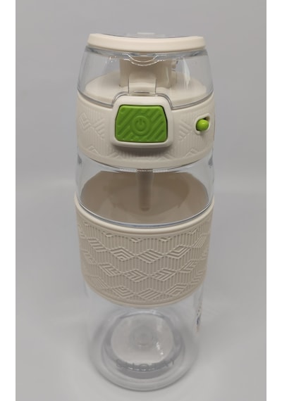 Shotay St-7202 600ml Tritan Beyaz Şeffaf Matara Taşıma Aparatlı Beyaz  -  Şeffaf