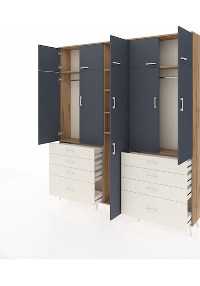Arges Dolap 8 Raflı 8 Çekmeceli 3 Askılı 220x30x243 Çam-antrasit/aytaşı Antrasıt/aytası Arges Dolap 8 Raflı 8 Çekmeceli 3 Askılı 220x30x243 Çam-antrasit/aytaşı Antrasıt/aytası