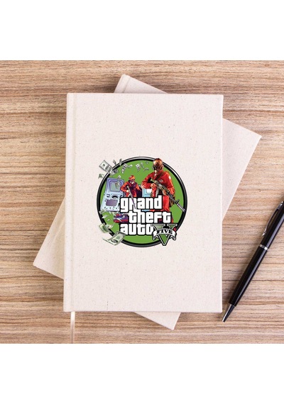 Gta Robbers Çizgisiz Kanvas Defter Krem