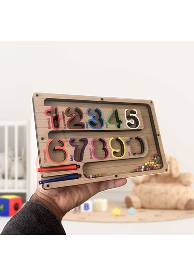 Tineke Manyetik Eğitici Renkli Sayma Ve Eşleştirme Labirenti Eğitim Oyuncağı - Ahşap Montessori Oyunu Sayı