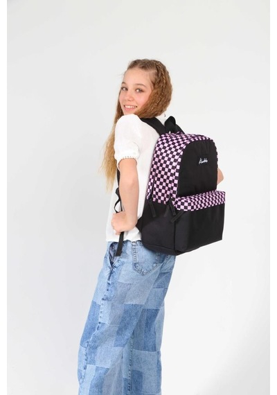 Kaukko Basic Colors Okul Sırt Çantası Pembe Check K1631