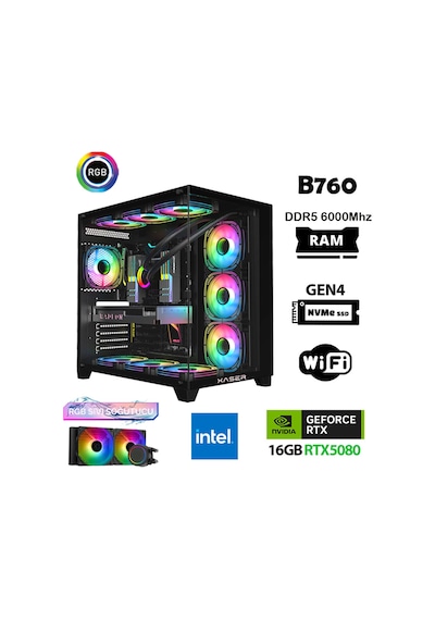 Xaser Velox X430 i7 14700F 64 GB 2 TB SSD 16 GB RTX5080 Free Dos Masaüstü Oyuncu Bilgisayar