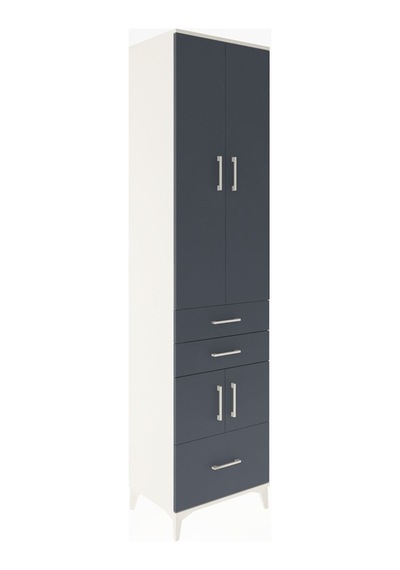 Hyperion Dolap 5 Raflı 3 Çekmeceli 4 Kapaklı 60x44x243 Aytaşı-antrasit Aytası