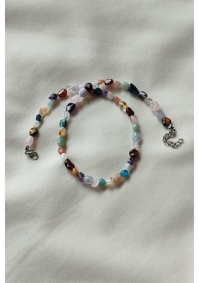 Badeaccessories Ay Taşı Sitrin Jasper Güneş Taşı Akuamarin Amazonit Apatit Kolye