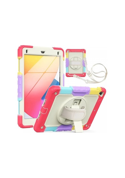 Mey İthalat Apple iPad 5 Air 9.7 Kılıf Tablet Rainbow Kapak - Kırmızı Tablet Kılıfı