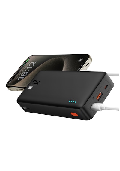 Baseus Airpow Hızlı Şarj Power Bank 20000mah 20w, Siyah Usb To Type-c 50cm Kablo Dahil Siyah