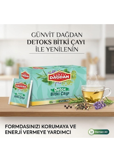 Detox Bitki Çayı 20 Li Kutu Natürel Sallama Poşet Çay