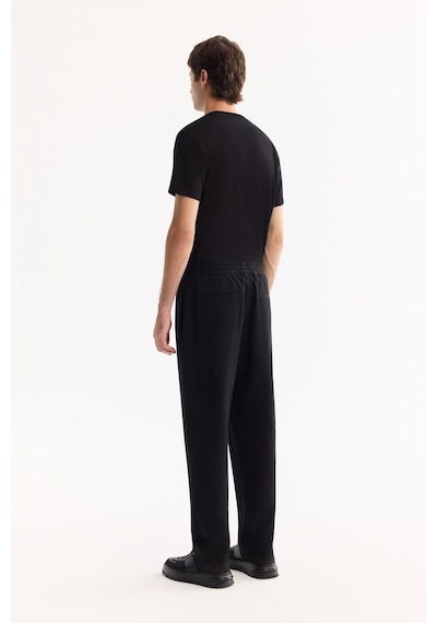 Avva Erkek Siyah Beli Lastikli Bağcıklı Kolay Ütülenen Jogger Relaxed Fit Pantolon A52y3041