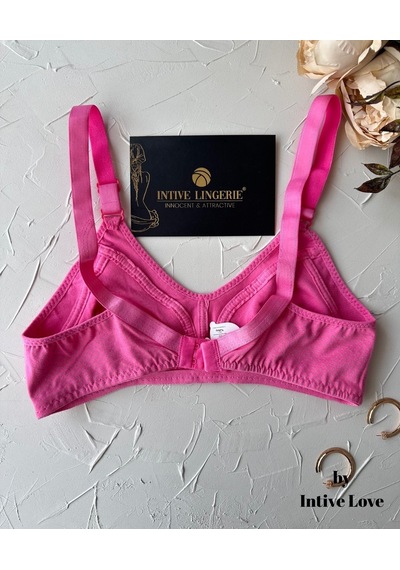 Liza Puantiye Desenli Pamuklu Penye Kalın Askılı Toparlayıcı Bale Pembe
