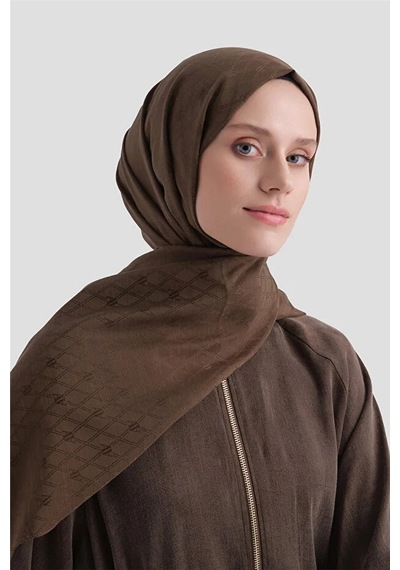Armine Elegance Pamuk - İpek Şal P3001 Kahverengi