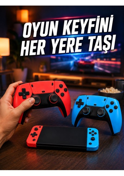 Mini Oyun Konsolu Çift Kablosuz Kontrolcü Hdmı Bağlantılı Oyun Cihazı - Lisinya