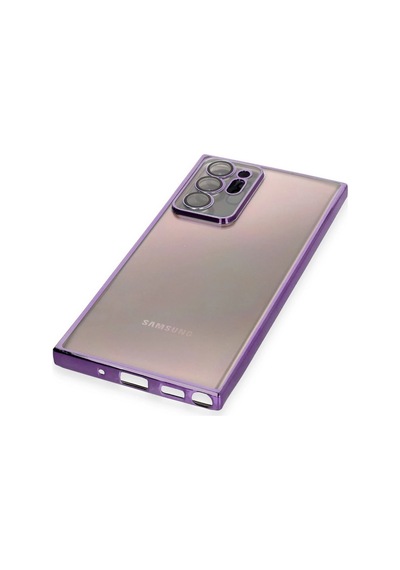 Muratech Newface Samsung Galaxy Uyumlu  Note 20 Ultra Kılıf Razer Lensli Silikon - Mor