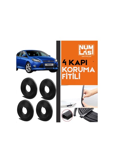 Ford Focus Hatchback 3.nesil 4 Kapı Koruma Fitili Siyah Renk Numlas-a Kalite-nm2461