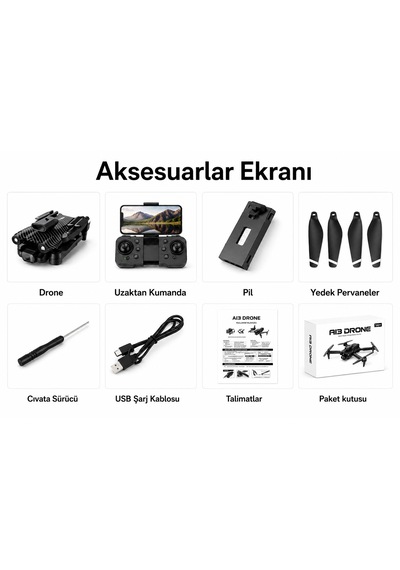 A13 Dron Akıllı Hava Fotoğrafçılık Dronu 360 Derece Akıllı Engel Algılama Katlanabilir Optik Akış Konum Sabitleme Elektirikli Kamera Fırçasız Motor