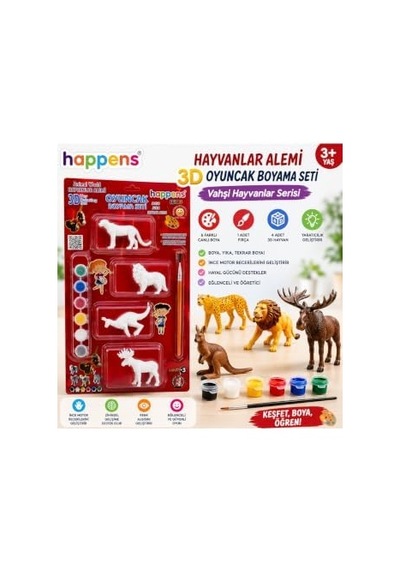 Aslan Kaplan 3d Oyuncak Boyama Seti Eğitici Boya Seti Oyuncak Yıkanabilir Set-2