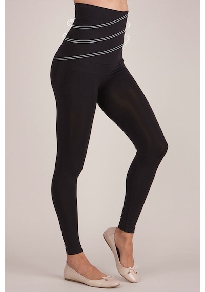 Akdağ Sportswear Dikişsiz Yüksek Bel Toparlayıcı Korseli Bel Bantlı Siyah Korse Taytsiyah S Siyah
