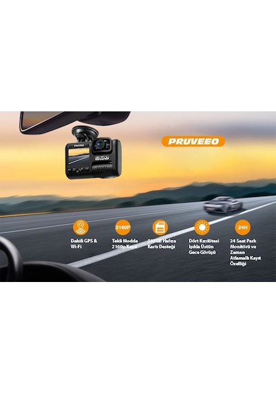 Pruveeo D30 Wı-fı 4k Arac Kamerası