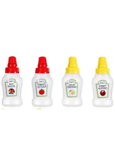 4 Adet Mini Sos Şişesi