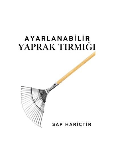 Metal Ayarlanabilir Yaprak Tırmığı Yaprak Ot Saman Temizleme Toplama Tırmığı 1 Adet Bahçe Tırmığı