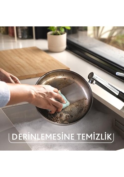 Vileda Pro Clean Aktif Enzimli Düz Sünger, 3 Lü Paket Açık Indigo